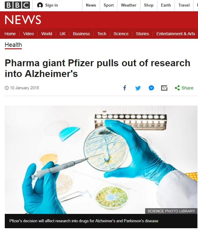 Pharma giant ending Alzheimer's research